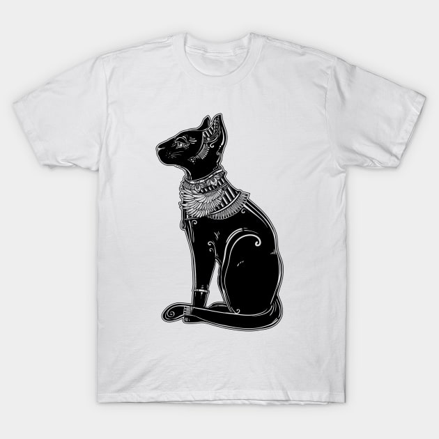 Bastet (the cat goddess) T-Shirt by DISOBEY